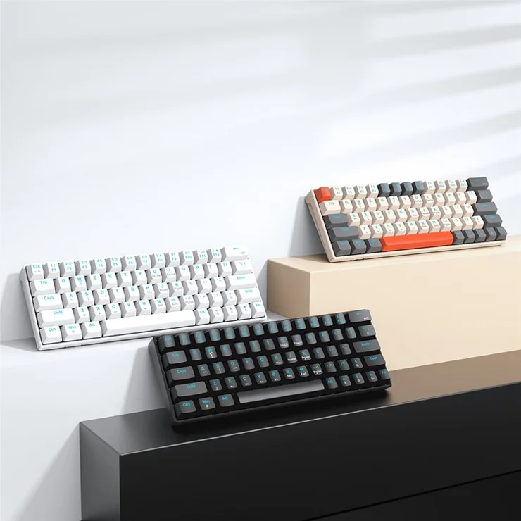 T-WOLF T60 USB Wired Gaming Keyboard RGB Backlit Mechanical Gaming Keyboard 63 Keys for Desktop PC - Mix Color