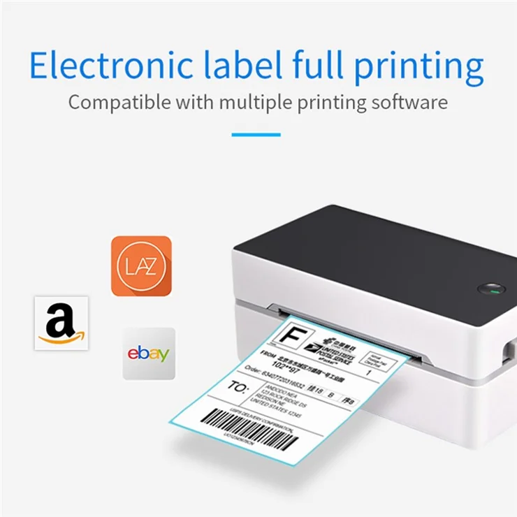 TDL402 Fast Printing 203DPI USB Thermal Printer Inkless Barcode Label Printer - UK Plug