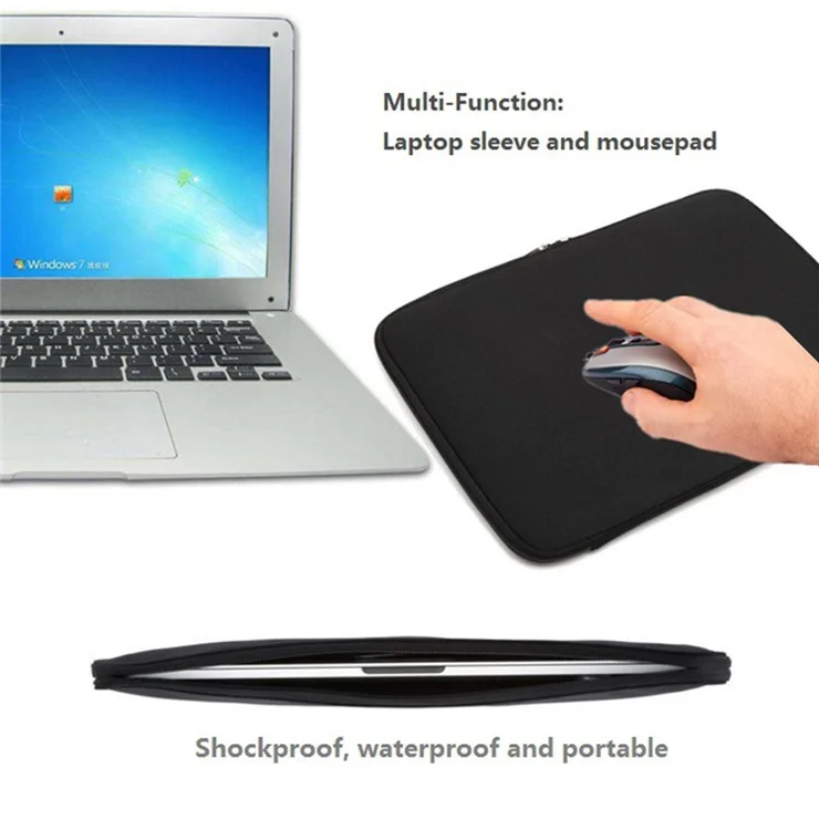 A03 10 inch Laptop Sleeve Bag Neoprene Notebook Carrying Bag without Elastic Bands Tablet Briefcase