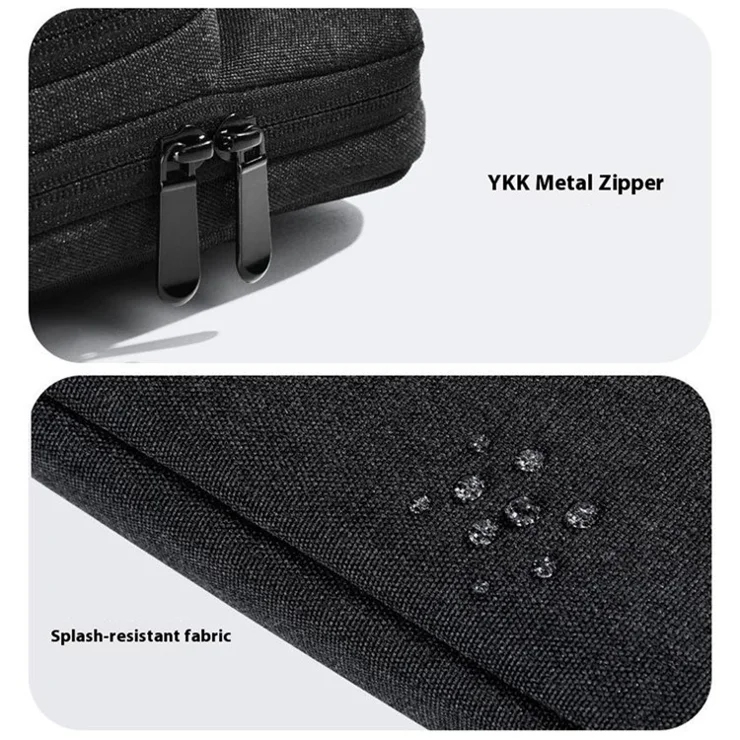 For 14 inch Laptop Carrying Case Oxford Cloth Wear Resistant Portable Sleeve Bag Business Style - Black