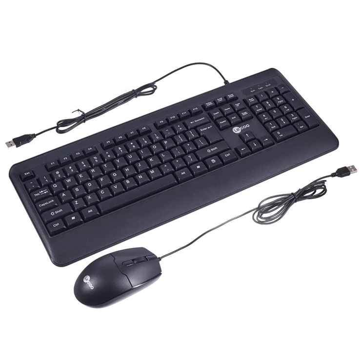 LENOVO LECOO CM104 Wired USB Keyboard and Mouse Combo 104 Keys 1600 DPI for Windows