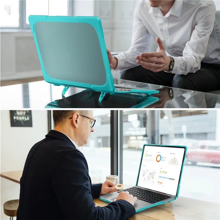 For Microsoft Surface Laptop 7 13.8-inch Laptop Case Stand Design Notebook TPU PC Cover - Baby Blue