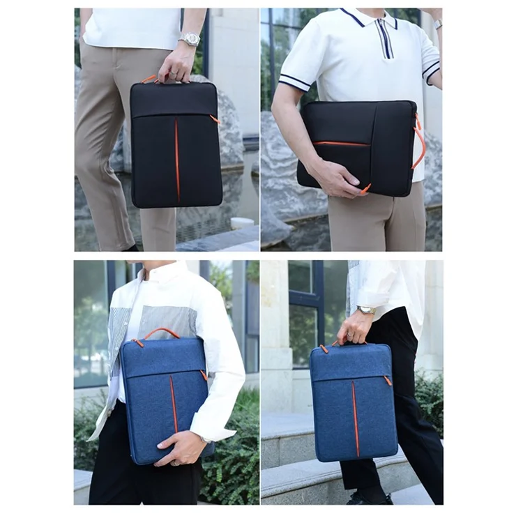 For 11-12 Inch Laptop Bag Vertical Water Resistant Nylon Protective Case With Zipper Pocket 31 x 21 x 3CM - Grey