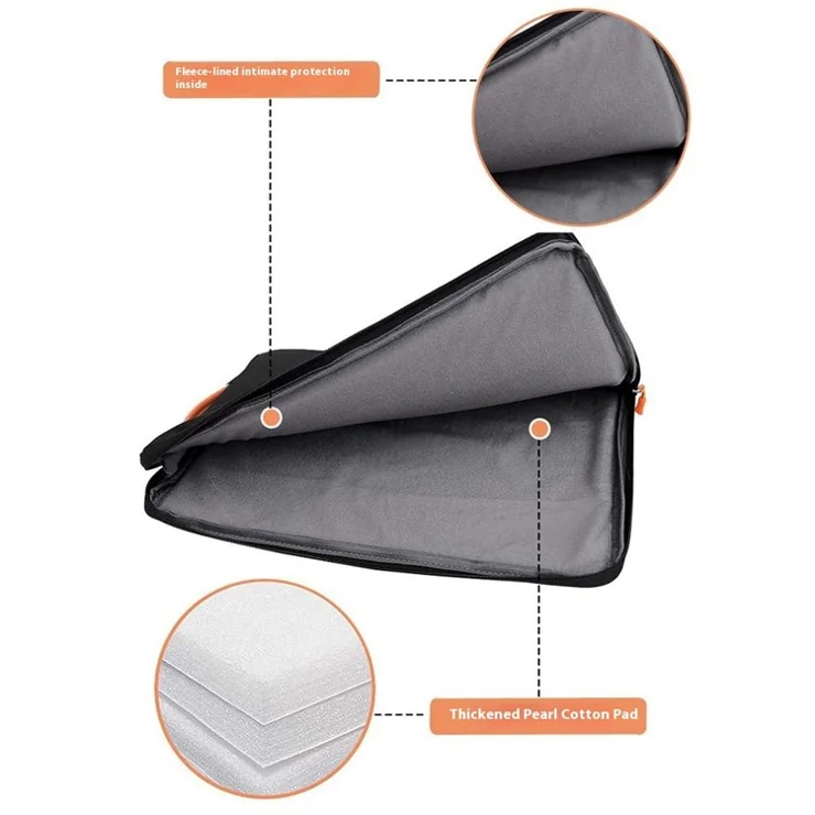 For 15-16 Inch Laptop Bag Vertical Water Resistant Nylon Protective Case With Zipper Pocket 38 x 27 x 3CM - Grey