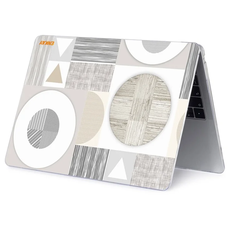 ENKAY HAT PRINCE for MacBook Pro 15 inch (2016-2017) A1707/(2018-2019) A1990 Geometry Series Crystal Clear Hard PC Laptop Case Polycarbonate Notebook Protective Cover - Geometry No.3