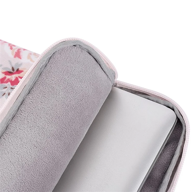 CANVASARTISAN H10-T0111 Watercolor Flower Printing Protective Laptop Sleeve Notebook PC Carrying Case with Small Bag - Light Pink/for 12-inch Laptop
