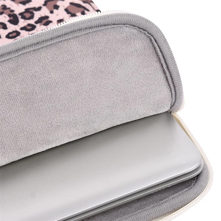 CANVASARTISAN H31-51 Leopard Printing Shockproof Notebook Sleeve Carrying Case Laptop Soft Liner Bag - Yellow/for 12-inch Laptop