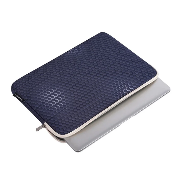 CANVASARTISAN H48-01 Laptop Sleeve Scratch-resistant Honeycomb Pattern Notebook Carrying Bag - Dark Blue/for 12-inch Laptop