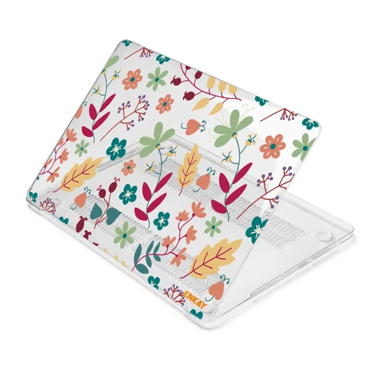 ENKAY HAT PRINCE for MacBook Pro 16 inch (2019) A2141 Anti-Scratch Flowers Series Patterned Crystal Sheer Hard PC Laptop Case - Spring