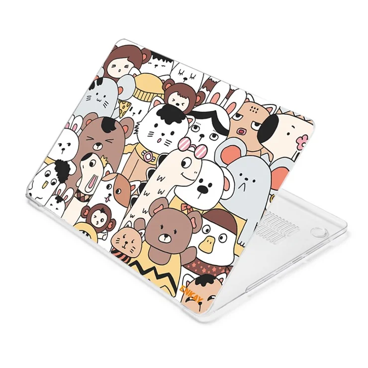 ENKAY HAT PRINCE for MacBook Pro 15 inch (2016-2017) A1707/A1990 Cute Animals Series Anti-Scratch Crystal Based Hard Patterned PC Sheer Laptop Protective Case - Zoo/Style 1