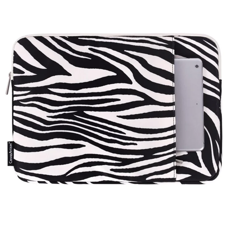 CANVASARTISAN H33-19 12" Notebook Computer Pouch for MacBook Air Waterproof Zebra Pattern Anti-scratch Laptop Protection Bag Cover