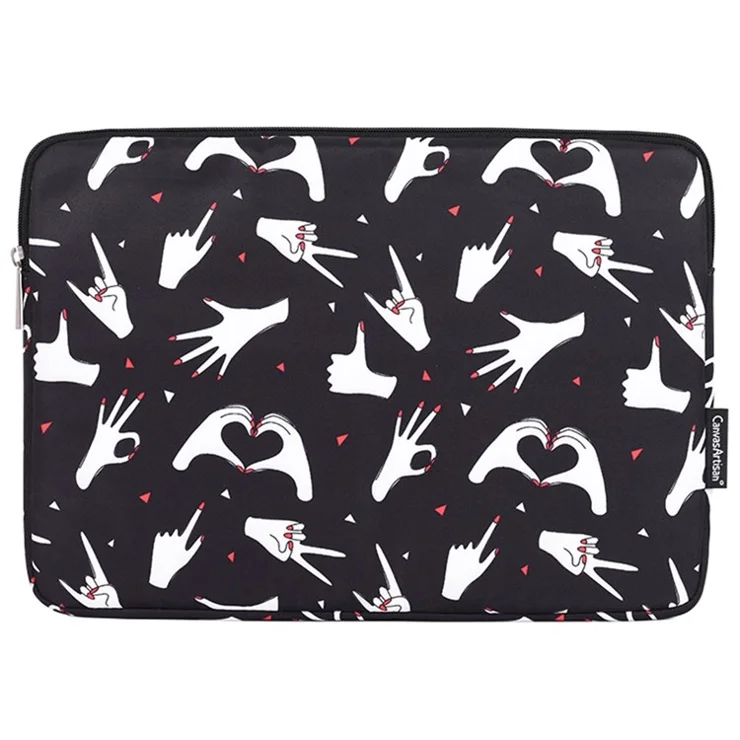 CANVASARTISAN H21-01 Fingers Pattern Printed Portable Sleeve Bag for 13-inch Laptops Carry Case Shockproof Notebooks Bag