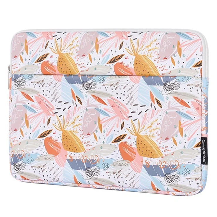 CANVASARTISAN G53-11 for 12-inch Notebook Patterned Laptop Protective Sleeve PU Soft Lining Pouch Horizontal-Opening Outer Slot Bag