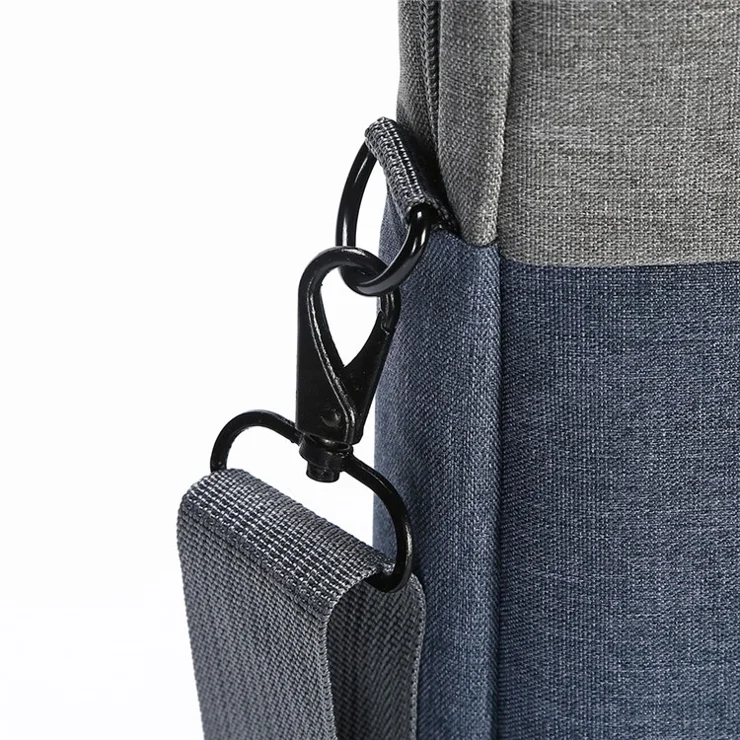 OKADE T52 14-inch Notebook Crossbody Handbag Portable Laptop Zipper Bag (with Shoulder Strap) - Grey