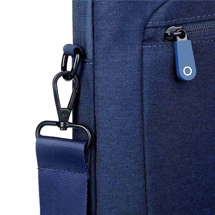 OKADE T62 Waterproof 13.3-14inch Laptop Handbag Shockproof Air Cushion Lining Protective Bag Notebook Storage Pouch (with Shoulder Strap) - Black