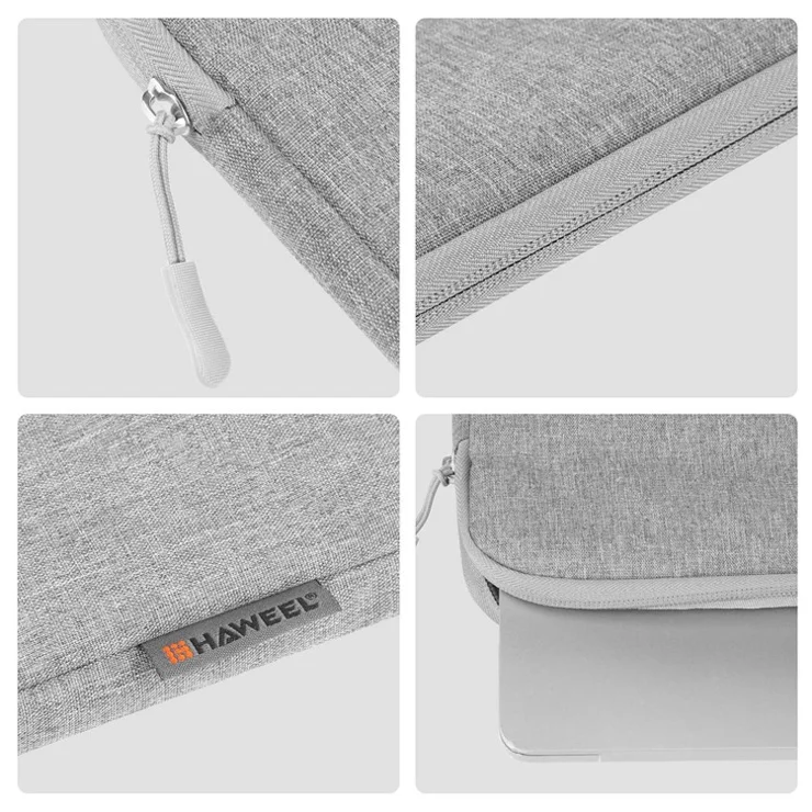 HAWEEL HWL7015 For MacBook Pro 14 inch (2021) / 15 inch (2013) / (2016) Protective Carrying Case Scratch Resistant Zippered Sleeve Bag (37 x 26cm, 14-15 inch) - Light Grey