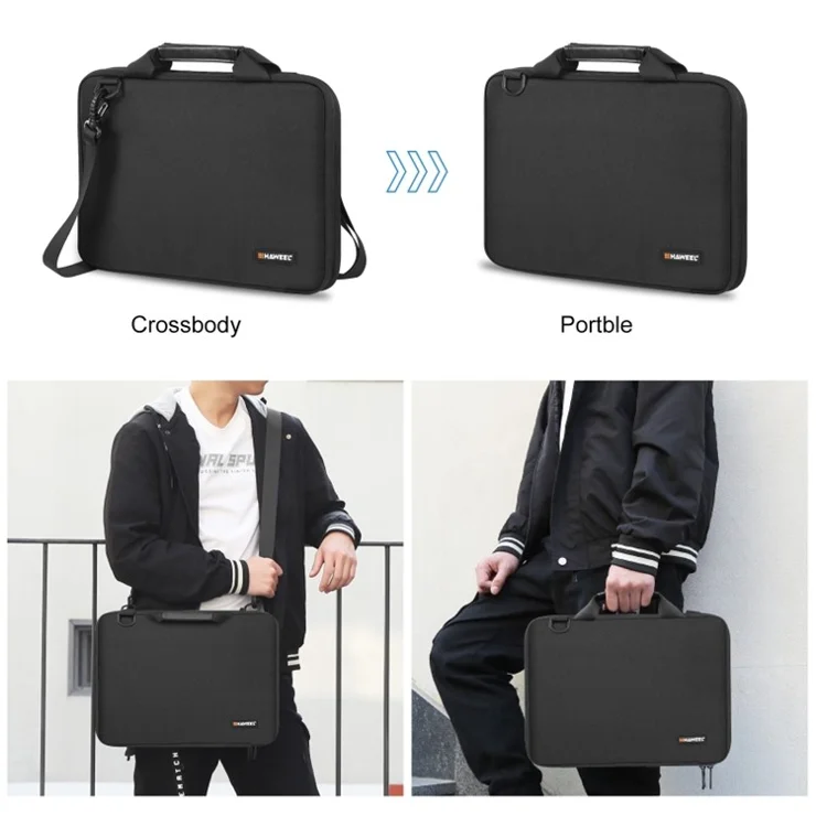HAWEEL HWL2169 For 15-16 inch Macbook Pro 15 inch (2016) / (2018-2019) / 16 inch (2022) Carrying Case Shockproof Zippered Sleeve Bag with Shoulder Strap - Black