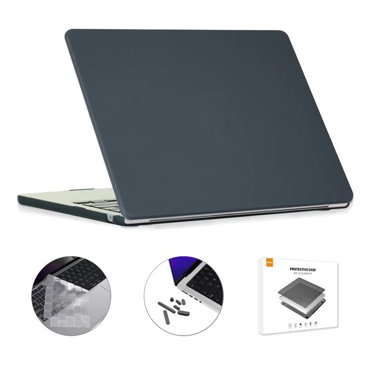 ENKAY HAT PRINCE for MacBook Air 13 inch (2025) / (2024) A2681 (M2) / A3113 (M3) / (2022)(EU Version) Cover with Keyboard Film and Plugs - Black