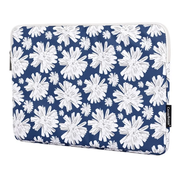 CANVASARTISAN H34-01 15-inch Laptop Portable Zipper Bag Flower Print Anti-collision Notebook Protective Sleeve