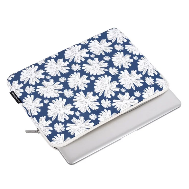 CANVASARTISAN H34-01 15-inch Laptop Portable Zipper Bag Flower Print Anti-collision Notebook Protective Sleeve