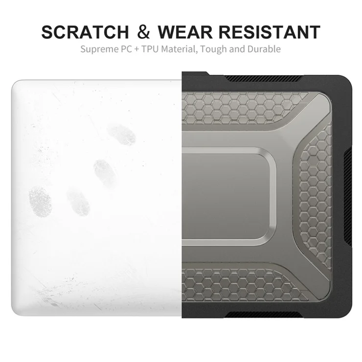 ENKAY HAT PRINCE for MacBook Air 13 inch (2025) / (2024) A2681 (M2) / A3113 (M3) / (2022) (EU) Laptop Case with TPU Keyboard Film - Grey