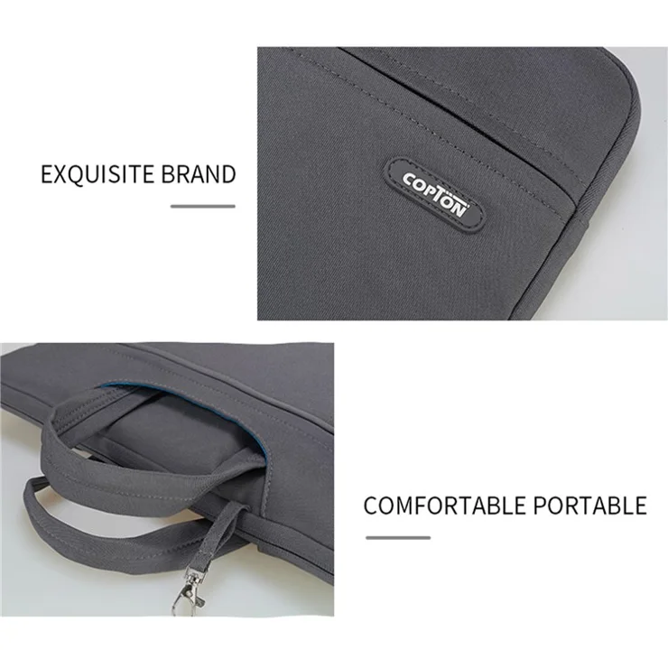 COPTON Portable Carrying Bag for 13-14-inch Laptops Anti-Scratch Notebook Nylon Sleeve Bag with Handle Strap / Small Bag - Black