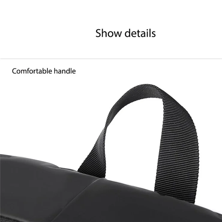 15.6-inch Laptop Backpack Large Capacity Men Daypack Rucksack for Travel Business - Black