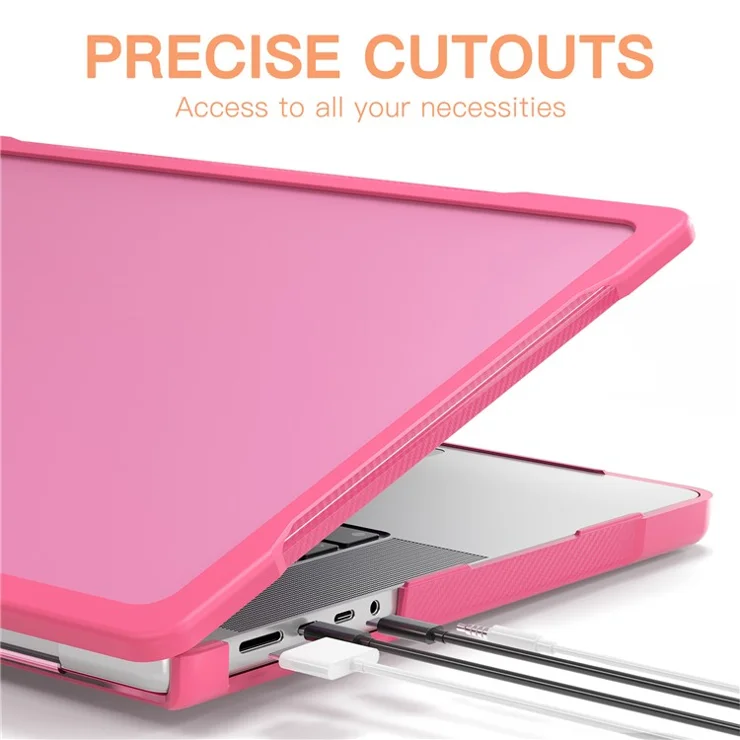 For MacBook Pro 14 inch (2024) (2021) A2442 / 14 inch (2023) A2779 / A2918 / A2992 (M1 / M2 / M3) PC+TPU Laptop Case - Rose