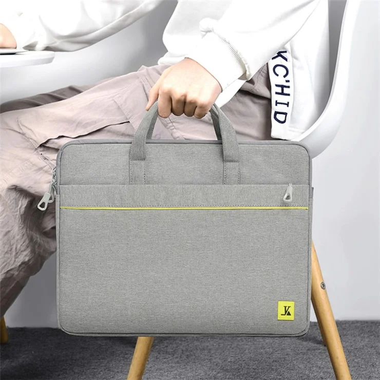 YANGKE 14 Inch Laptop Handbag Oxford Cloth+Polyester Anti-scratch Notebook Sleeve with Shoulder Strap - Grey