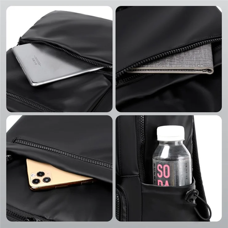1913 Polyester Backpack Men's Travel Shoulders Bag Notebook Computer Laptop Carrying Bag Daypack - Grey