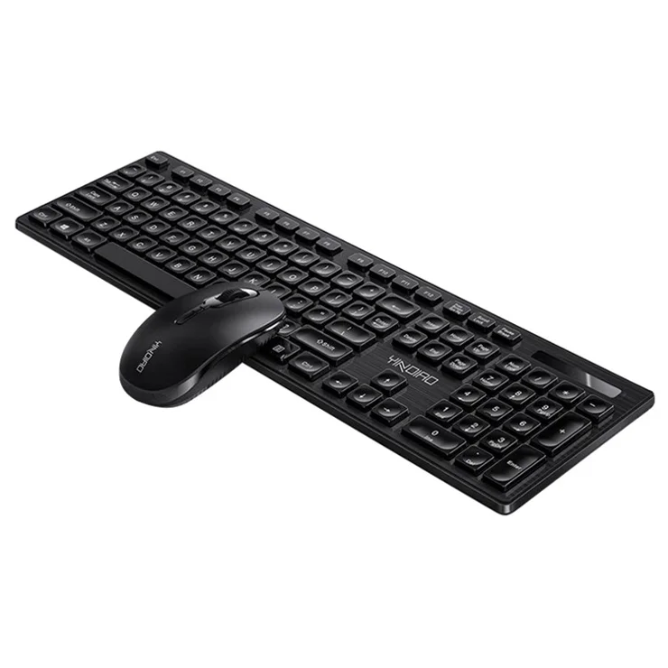 YINDIAO V3Max 2.4G Wireless Smart Sleep Office Keyboard Mouse Set for Computer Laptop - Black