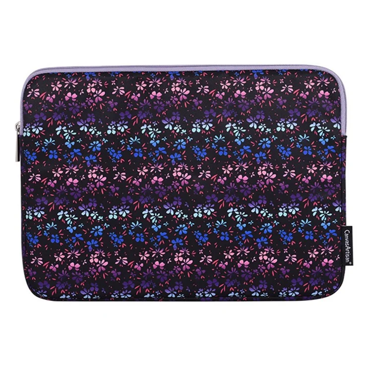 CANVASARTISAN H75-01 Laptop Bag Colorful Flower Pattern Notebook Zip Pouch - 14-inch