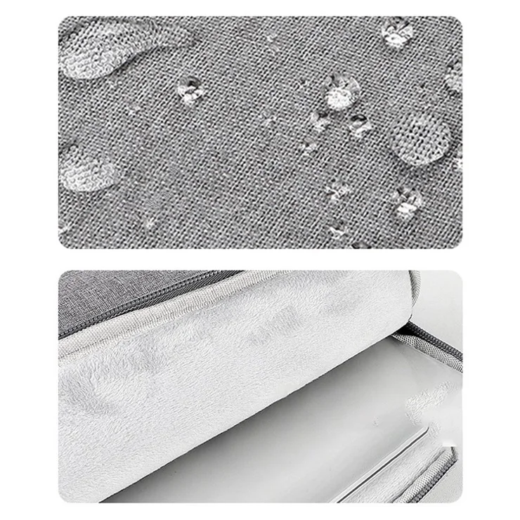 15.6-inch Laptop Waterproof Handbag Scratch Proof Notebook Carrying Bag - Light Grey