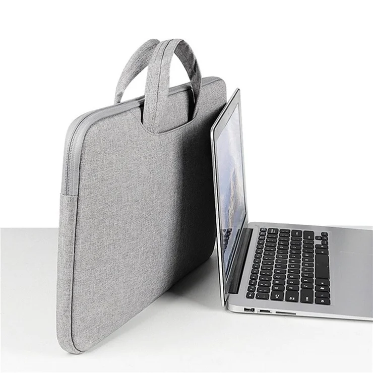 13.3-inch Laptop Polyester Protective Handbag Soft Lining Notebook Carrying Bag - Light Grey