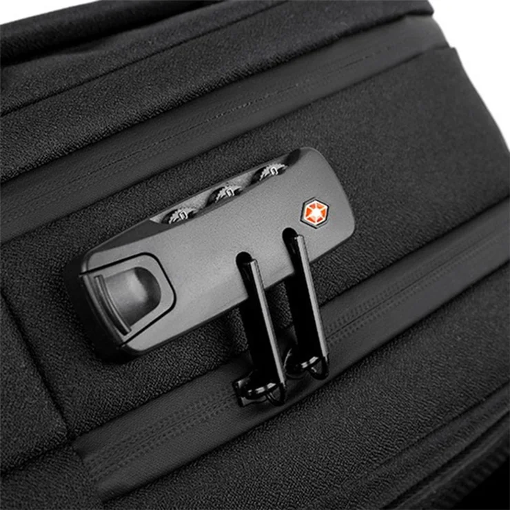 16.1 inch Laptop Backpack with Anti-Theft Lock Oxford Cloth Notebook Shoulder Bag - Black