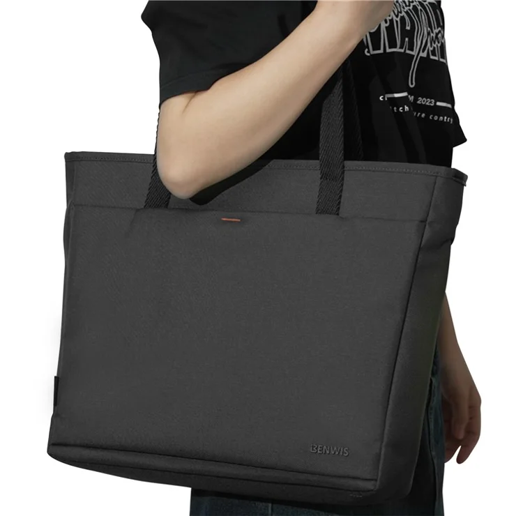 BENWIS LT-LHB-1-BK Laptop Tote Bag Nylon 1000D Notebook Shoulder Bag for Work Travel - Black