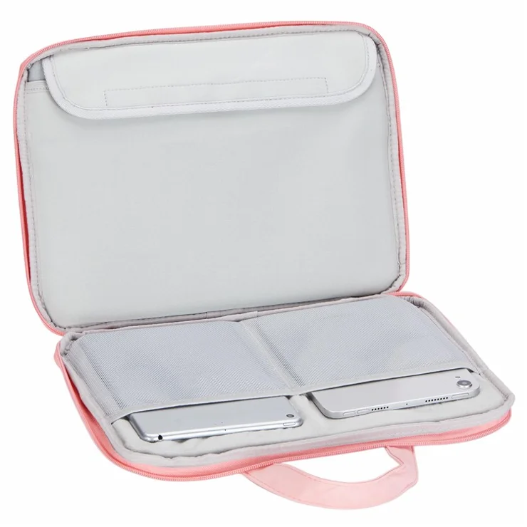 14.1-15.4 Inch Laptop Storage Bag PU Leather Notebook Carrying Handbag - Pink