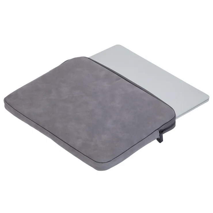 12.9-13.3 Inch Portable Laptop Bag Notebook Carrying Case PU Storage Bag - Dark Grey