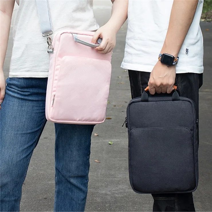 9-11inch Tablet Vertical Carrying Bag Oxford Cloth Shockproof Tablet PC Handbag Crossbody Bag - Grey