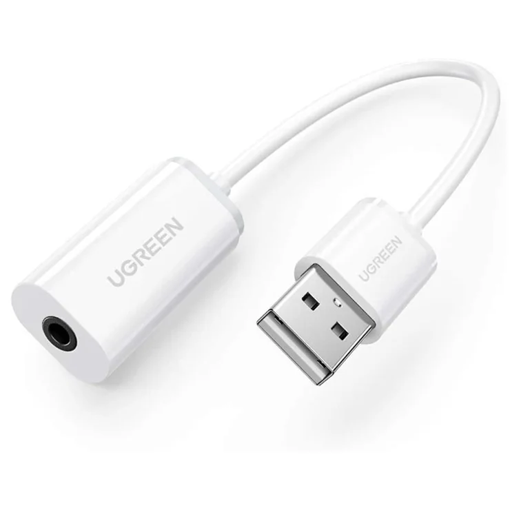 UGREEN 30712 USB External Sound Card Audio Adapter with 3.5mm AUX Jack Stereo Converter for Headphone/Mac/PS5/PC/Laptop/Windows/Linux