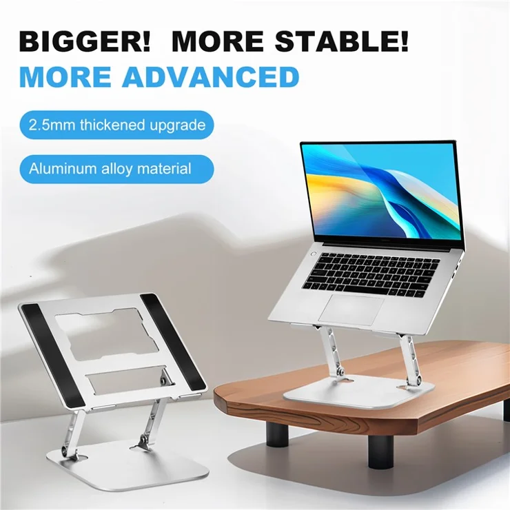 D091 Aluminum Alloy Desktop Foldable Laptop Bracket Adjustable Notebook Heat Dissipation Stand - Grey