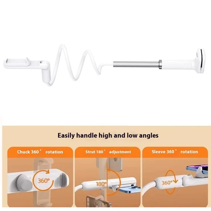 LR-059 110cm Bedside Flexible Phone Holder 360 Degree Rotation Overhead Live Streaming Phone Bracket