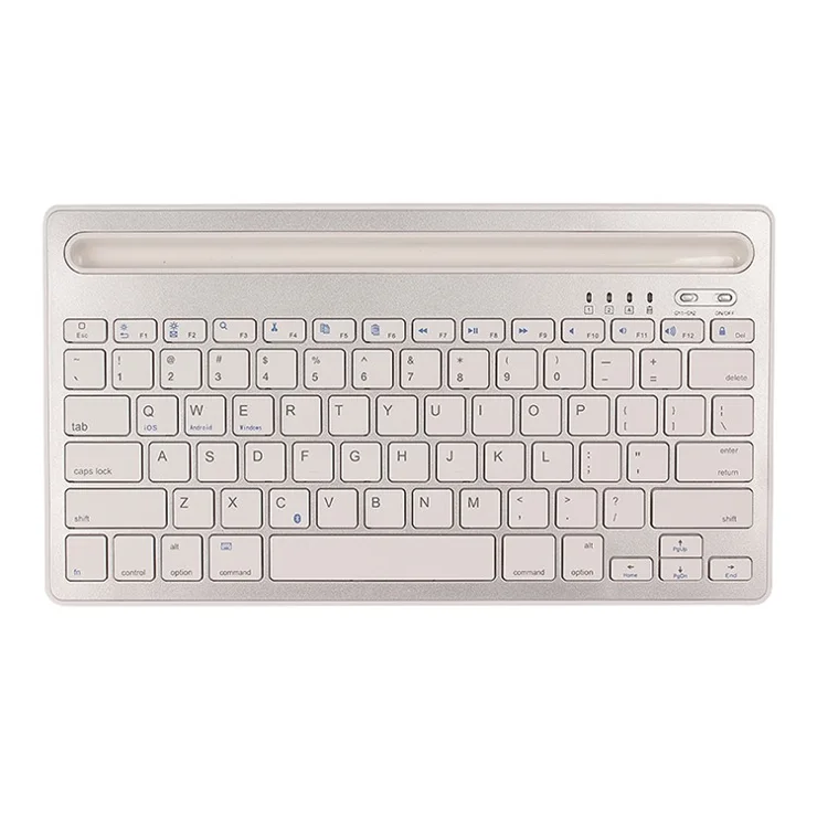 HM-04 Dual-Device Connection Bluetooth-compatible Keyboard for IOS Android Windows Phones/Tablets - Silver