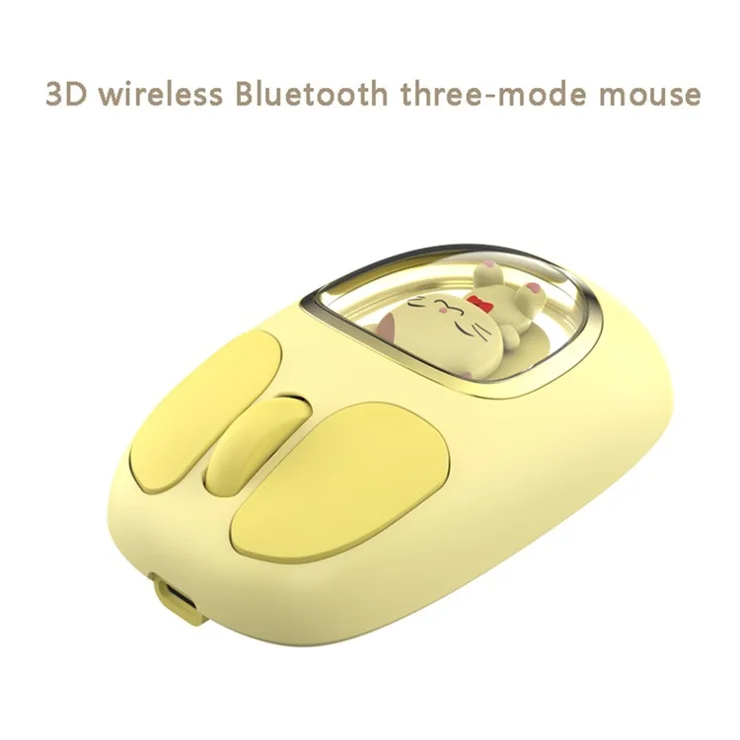 Y-FRUITFUL M94 2.4G+Bluetooth-compatible 3.0+Bluetooth-compatible 5.0 Tri-Mode Mouse Cartoon Doll Wireless Mice - Purple Witch