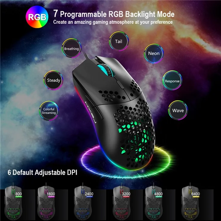 HXSJ P6 Keyboard Mouse Converter + J900 Honeycomb Programmable Gaming Mouse + V100 One Hand Gaming Keyboard