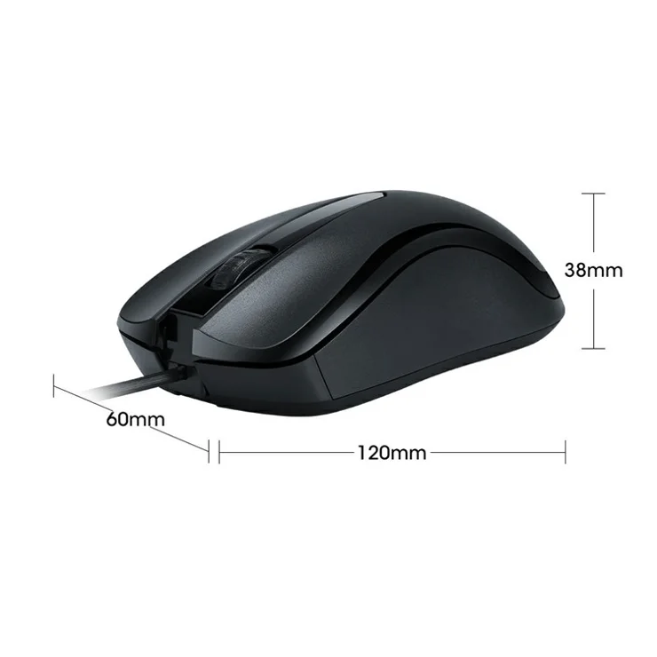 T-WOLF V12 Business Silent Wired Mouse 1200DPI Three Buttons - Audio Version