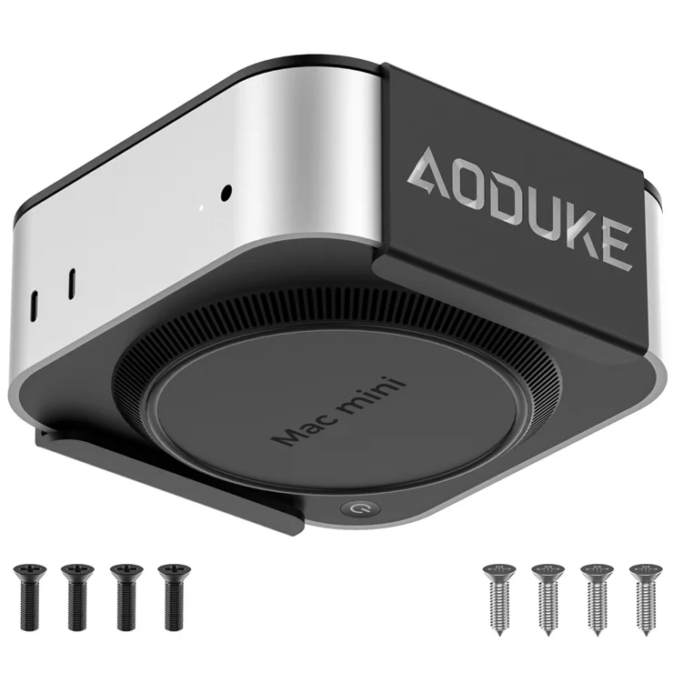 Support VESA Mac Mini M4/M4 Pro 2024 - AODUKE Aluminium - Fixation Écran 75x75/100x100 Mm
