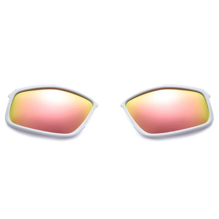2Pcs Outdoor Sports TR90 UV Protection Polarized Replacement Lenses for 3027 Sunglasses - White Frame+Pink Lens