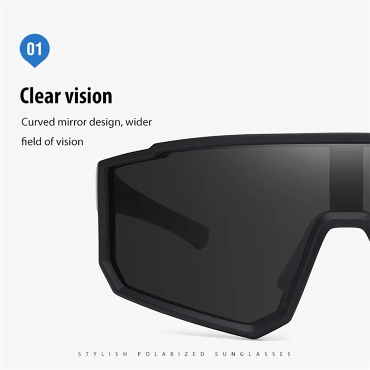 3058 Outdoor Sports PC Sunglasses Fashion Lightweight Polarized Sunglasses - Black / Black Grey