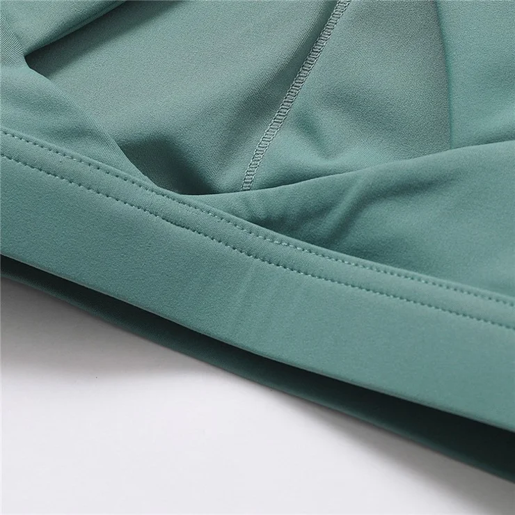 8047 Women Shockproof Sports Bra Slim Fit Yoga Running Fitness Tank Vest - Teal Green M